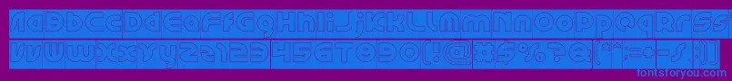 GAPHIC DESIGN Hollow Inverse-Schriftart – Blaue Schriften auf violettem Hintergrund