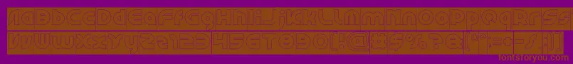 フォントGAPHIC DESIGN Hollow Inverse – 紫色の背景に茶色のフォント