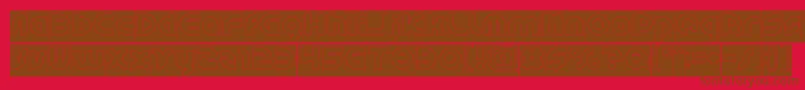 Czcionka GAPHIC DESIGN Hollow Inverse – brązowe czcionki na czerwonym tle