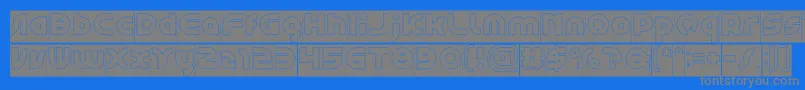 GAPHIC DESIGN Hollow Inverse-fontti – harmaat kirjasimet sinisellä taustalla