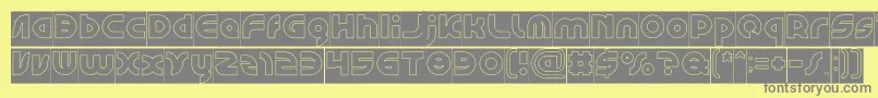 GAPHIC DESIGN Hollow Inverse-fontti – harmaat kirjasimet keltaisella taustalla