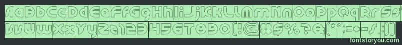 フォントGAPHIC DESIGN Hollow Inverse – 黒い背景に緑の文字