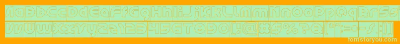 GAPHIC DESIGN Hollow Inverse-Schriftart – Grüne Schriften auf orangefarbenem Hintergrund