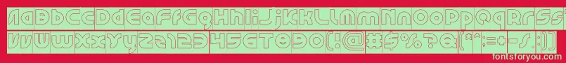 GAPHIC DESIGN Hollow Inverse Font – Green Fonts on Red Background