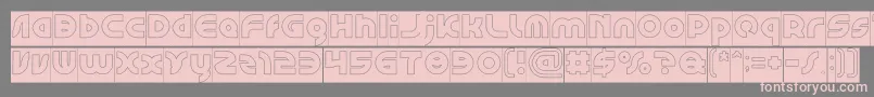 フォントGAPHIC DESIGN Hollow Inverse – 灰色の背景にピンクのフォント