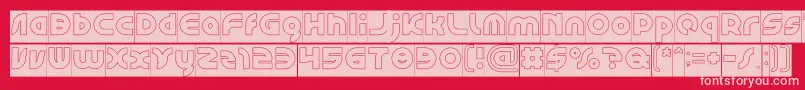 GAPHIC DESIGN Hollow Inverse-fontti – vaaleanpunaiset fontit punaisella taustalla