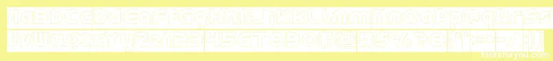 Fonte GAPHIC DESIGN Hollow Inverse – fontes brancas em um fundo amarelo