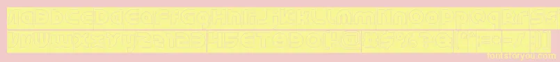 Czcionka GAPHIC DESIGN Hollow Inverse – żółte czcionki na różowym tle