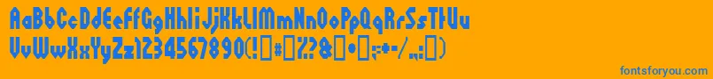 Octovill Font – Blue Fonts on Orange Background