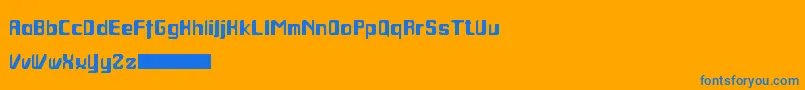 Jocoba Font – Blue Fonts on Orange Background