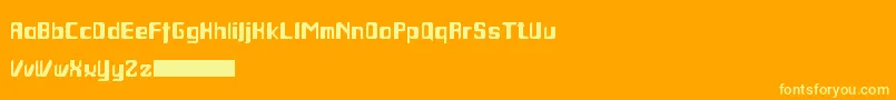 Jocoba-Schriftart – Gelbe Schriften auf orangefarbenem Hintergrund