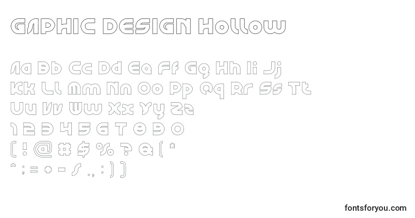 A fonte GAPHIC DESIGN Hollow – alfabeto, números, caracteres especiais