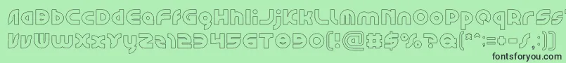 GAPHIC DESIGN Hollow-Schriftart – Schwarze Schriften auf grünem Hintergrund