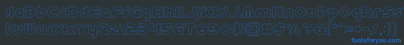 GAPHIC DESIGN Hollow-Schriftart – Blaue Schriften auf schwarzem Hintergrund