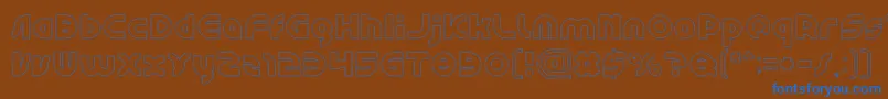 フォントGAPHIC DESIGN Hollow – 茶色の背景に青い文字