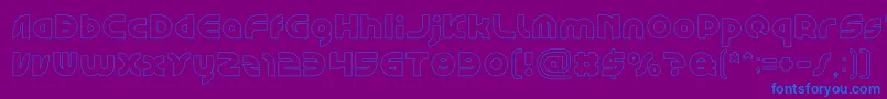 GAPHIC DESIGN Hollow-Schriftart – Blaue Schriften auf violettem Hintergrund