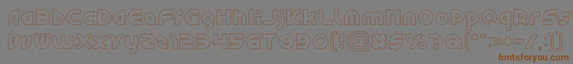 フォントGAPHIC DESIGN Hollow – 茶色の文字が灰色の背景にあります。