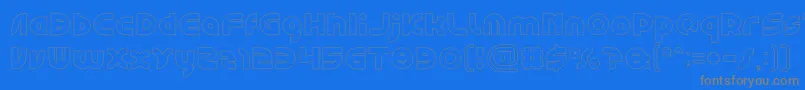Czcionka GAPHIC DESIGN Hollow – szare czcionki na niebieskim tle