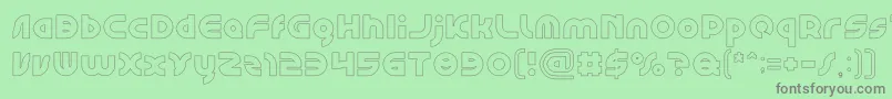 GAPHIC DESIGN Hollow-Schriftart – Graue Schriften auf grünem Hintergrund