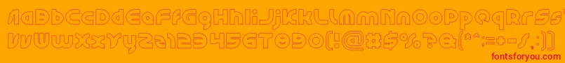 GAPHIC DESIGN Hollow-Schriftart – Rote Schriften auf orangefarbenem Hintergrund