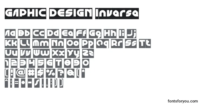 Czcionka GAPHIC DESIGN Inverse – alfabet, cyfry, specjalne znaki
