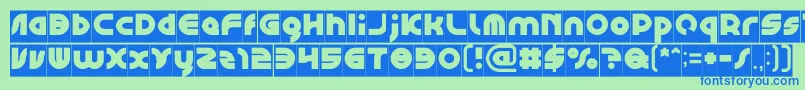 Шрифт GAPHIC DESIGN Inverse – синие шрифты на зелёном фоне