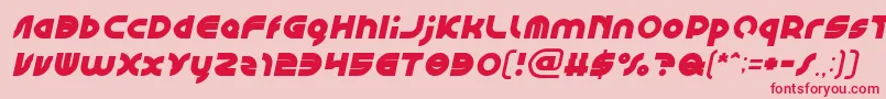 Czcionka GAPHIC DESIGN Italic – czerwone czcionki na różowym tle