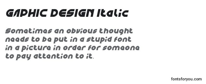 Review of the GAPHIC DESIGN Italic Font