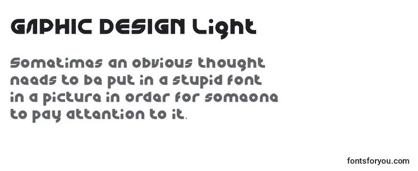 Überblick über die Schriftart GAPHIC DESIGN Light