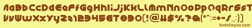 フォントGAPHIC DESIGN – 茶色の文字が黄色の背景にあります。
