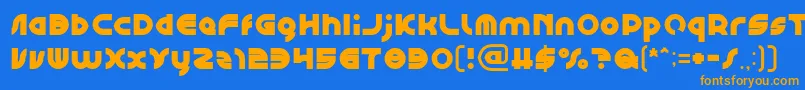 フォントGAPHIC DESIGN – オレンジ色の文字が青い背景にあります。