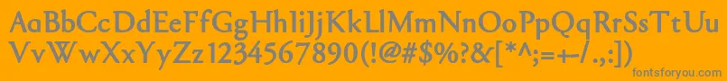 Weitere Informationen zur GARABL -Schriftart GARABL -Schriftart – Graue Schriften auf orangefarbenem Hintergrund