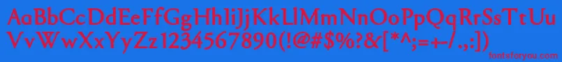 GARABL  -Schriftart – Rote Schriften auf blauem Hintergrund