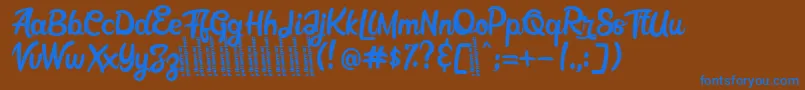 Garatlo Font – Blue Fonts on Brown Background