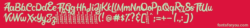 Garatlo Font – Green Fonts on Red Background