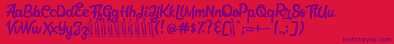 Garatlo Font – Purple Fonts on Red Background