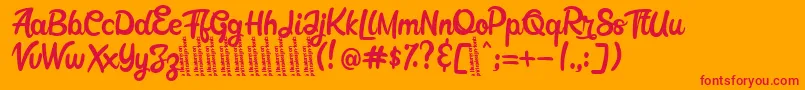 Garatlo Font – Red Fonts on Orange Background