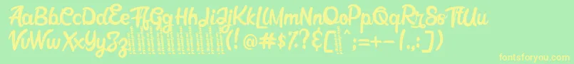 Garatlo Font – Yellow Fonts on Green Background