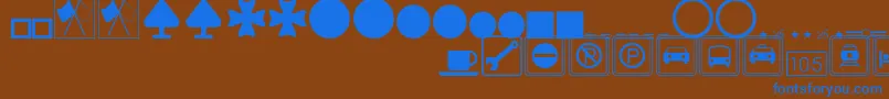 SignsymbolsThin Font – Blue Fonts on Brown Background