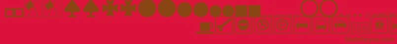 Czcionka SignsymbolsThin – brązowe czcionki na czerwonym tle