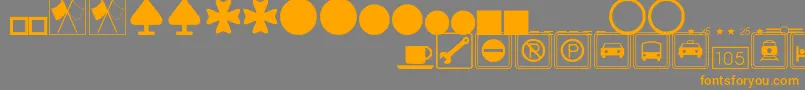 SignsymbolsThin-fontti – oranssit fontit harmaalla taustalla