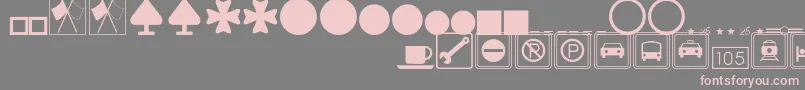 フォントSignsymbolsThin – 灰色の背景にピンクのフォント