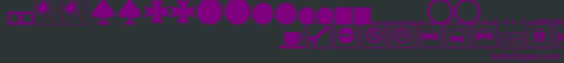 Fonte SignsymbolsThin – fontes roxas em um fundo preto
