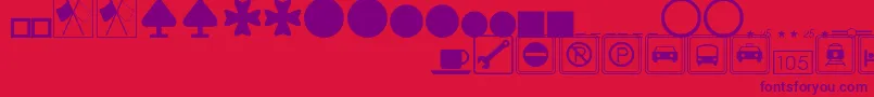 SignsymbolsThin-Schriftart – Violette Schriften auf rotem Hintergrund