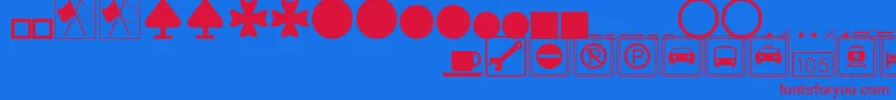 Police SignsymbolsThin – polices rouges sur fond bleu