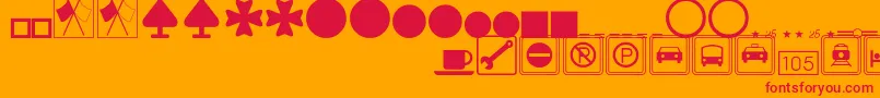 SignsymbolsThin Font – Red Fonts on Orange Background
