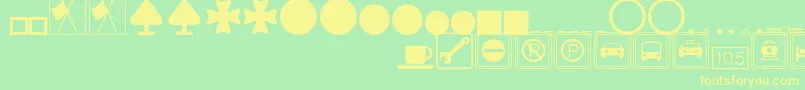 SignsymbolsThin Font – Yellow Fonts on Green Background