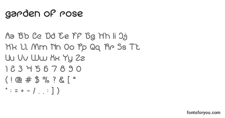 Garden of roseフォント–アルファベット、数字、特殊文字