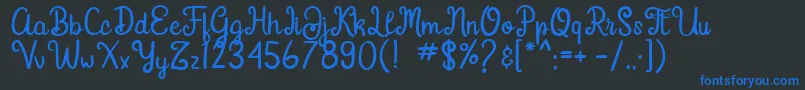 Gardena Font – Blue Fonts on Black Background