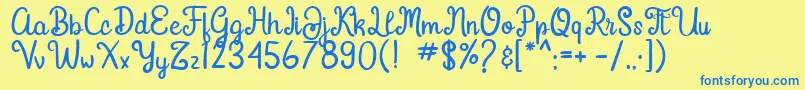 Gardena Font – Blue Fonts on Yellow Background